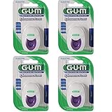GUM Expanding Floss Zahnseide leicht gewachst, 4x 30 Meter (120 Meter), Flausch-Zahnseide von...