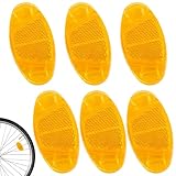 Ormromra 6 Stück Fahrrad Speichenreflektoren Gelb, Speichen Reflektor Set, Katzenaugen Reflektoren,...