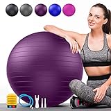 Weich Gymnastikball Groß, Berstschutz Sitzball büro Ergonomisch Unterstützt 2200lbs, Yoga Ball...