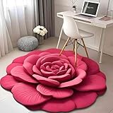 Floral Plush & Diatomaceous Earth Floor Mat, 3D Blumenmuster Bodenmatte, Anti-Rutsch Kieselgur...