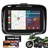 LIUINAV 5 Zoll Touchscreen Navigationsgerät Motorrad Tragbarer Bildschirm Motorrad Carplay Wireless...