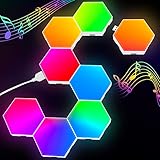 Kimimara Hexagon RGB LED Panel - LED Sechseck Gaming Wandleuchte Smart LED Panel Lichter Musik Sync...