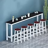 Schwarzer Bartisch für Küche und Außenbereich, 160 x 40 x 100 cm, Frühstücksbar und Stehtisch,...