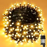 cshare Weihnachten Lichterkette Außen, 20M 200er LED Lichterkette Strom mit Timer 8 Modi...