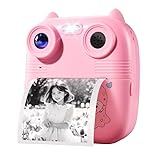 Bistfy Sofortbildkamera Kinder, 1080P HD 4800W Dual-Kameraobjektive Kinderkamera, mit 4 Druckpapier...