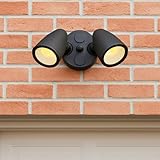 CGC Lighting Außenwandleuchte Schwarz Doppelter LED Flutlicht 2 Einstellbare Sicherheitsstrahler...