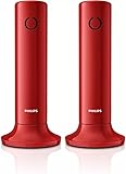 Philips M4502R/34 Schnurloses Festnetztelefon, 4,1 cm (1,6 Zoll), LCD-Display,...