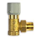 Caleffi 519500 Differenzdruck-Überströmventil 3/4 Zoll Einstellbar mit Skala, Messing Gehäuse