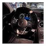 Lenkradhüllen Plüsch-Bling-Strass-Lenkradbezug Mit Fell Flauschiger Diamant Warmes Autozubehör(1...