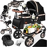 KESSER® Loops 4 in 1 Kinderwagen Kombikinderwagen Komplett-Set inkl. Babywanne & Buggy Sportsitz &...