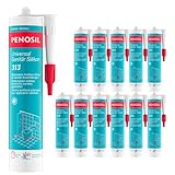 PENOSIL Universal Sanitär Silikon 313 Grau 12 x 300ml – Dauerelastisch, feuchtigkeits- &...