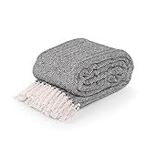 La Maison 100 % indisches Baumwolle, Fischgrätenmuster, großer Lattenüberwurf, Sofaüberwurf,...