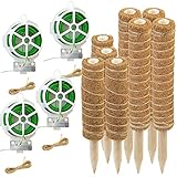 Royal Gardineer Rankhilfe Kokos: 8er-Set Rankhilfen aus Kokosfaser & Holz, 2x40 cm, 2x30 cm,...