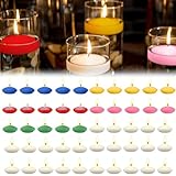 bechoanigel 50 Stücke Schwimmkerzen, Unparfümierte Tropffreies Schwimmende Kerzen, Floating...