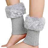 Thermo-Fleece gefütterte Beinwärmer, Wintersocken, elastisch, weich, Plüsch, Acryl, Stiefel für...