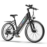 DEEPOWER 26 Zoll (66 cm) Elektrofahrrad mit abnehmbarem Akku mit 48 V und 7,8 Ah, Reichweite 20-35...
