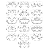 Tewzafiya Wiederverwendbare Gesichts-Make-up-Schablonen | 16 wiederverwendbare Gesichtsschablonen...