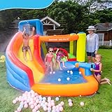 SJUN Hüpfburg, Kinder Hüpfburg Mit Gebläse，Aufblasbares Schloss Für Innen- Und Außenbereiche,...