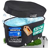 LIVIKING® Eisbad + Faltbare Badewanne Erwachsene [120 cm - 2in1 KOMFORT KOMPLETTSET] Eisbaden...