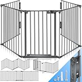 KESSER® Kaminschutzgitter mit Tür 305 cm Metall Ofenschutzgitter Laufgitter Laufstall...