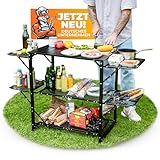 GRILLMATE Grilltisch Outdoor Wetterfest Klappbar | Grill Beistelltisch, Tisch für Grill, Balkon,...