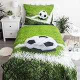 Jerry Fabrics Bettwäsche Fußball, Fußballmotiv, 140x200 cm + 70x90 cm, 100% Baumwolle, 2...