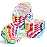 DERAYEE Muffinförmchen Papier, 200 Stück Regenbogen Muffinform Papier, Cupcake Formen für...