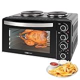 Clatronic® Mini-Backofen mit Kochplatten und Drehspieß | gleichzeitig kochen u. backen |...