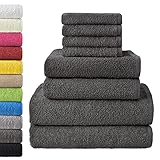 NatureMark 8 TLG. FROTTIER Handtuch-Set mit verschiedenen Größen 4X Gästetücher, 2X Handtücher,...