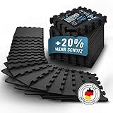 Veluris Bodenschutzmatte Fitness Matte [31x31cm] - 18 extra dicke Bodenmatten [20% mehr Schutz] -...