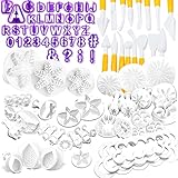 Nuyoah Fondant Ausstecher Set Kuchen Torten Zubehör 87tlg Backen Ausstechformen mit Buchstaben...