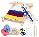 Weben für Kinder Set, DIY Holz Webrahmen Set 22 x 17cm Bespannen von Webrahmen, Holz...