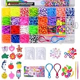 Elekin Loom Bänder Set für Kinder, 2500+ Bunt Gummibänder DIY Loombänder Kasten Mit Zubehör...