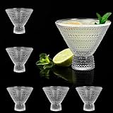 Winter Shore 230ml Cocktail Gläser Set 6 Teilig mit Glasstrohhalmen - Vintage Trinkgläser &...