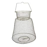 Zite Fishing Draht-Setzkescher Groß Aal Hering - Draht-Korb Rund aus Metall 60 x 40cm - Gefederter...