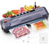 Housiwill Vakuumiergerät, 5-in-1 Vakuumierer mit Eingebauter Cutter, Folienschweißgeräte für...