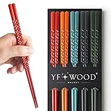 5 Paar Fiberglas-Essstäbchen, Premium-Japanische Wiederverwendbare Mit Muster, Geschenk-Set für...