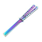 TAIHE Butterfly Kamm, Faltbare Taschenkamm Butterfly Balisong Trainer Übung Messer Kamm, Faltbare...