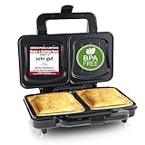 Emerio XXL Sandwichtoaster für alle Toastgrößen geeignet, BPA frei, große Muschelform, leicht zu...