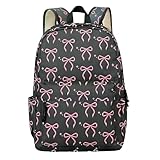 Schwarzer Rucksack Mit Rosa Schleife Rosa Schultaschen Damen Laptop Rucksack Schulrucksack Leicht...