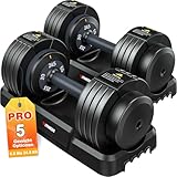 Rendpas 11kg/24.5kg Verstellbare Hanteln Set,1 Hand Schnell Verstellbar Kurzhanteln 2er Set mit...