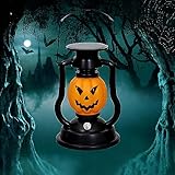 LED Kürbislichter Mini Hängelaterne Orange Teelichter mit flackernder Flamme für Halloween...