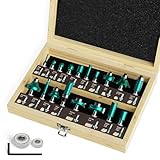 CSOOM 20-teiliges professioneller Fräser-Set für Holzbearbeitung mit Ersatzlagern, geeignet für...