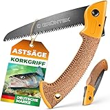 GRÜNTEK Klappsäge ZANDER, gehärtetes Carbonstahl Sägeblatt 180mm, rutschfester Korkgriff,...