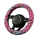 Lenkradbezug Plüsch Leoparden,Lenkrad Abdeckung,Gestickt Niedlich,Schweißabsorber,37-38cm...