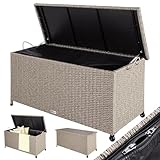 Casaria® Gartenbox XXL Auflagenbox mit Rollen 420L Stauraum Wasserdicht UV-beständig Gasdruckfeder...