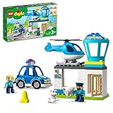 LEGO 10959 DUPLO Polizeistation mit Hubschrauber, Polizeiauto und Steine, Polizei-Spielzeug für...