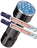 edding Doppelpack Spezialmarker 8280 securitas UV Marker, 1,5-3 mm, farblos + eine UV LED Lampe