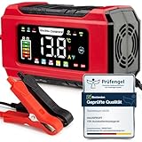 HAUSPROFI 15A Autobatterieladegerät 12V/24V mit Reparaturmodus & Erhaltungsladung, 9-Stufen-Ladung,...