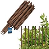 KOTARBAU® Kleiner Holzzaun 55 cm hoch Staketenzaun zum Stecken 230 cm Rollborder Gartenzaun Holz...
